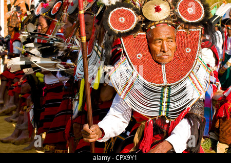 Myanmar (Burma), Sagaing Division, Dorf Leshi, Rawong aus Naga Tenkul Stamm Stockfoto