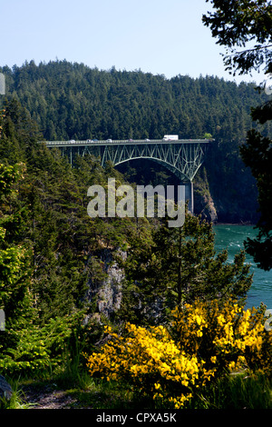 Deception Pass Bridge - Deception Pass State Park - Whidbey Island - in der Nähe von Oak Harbor, Washington USA Stockfoto