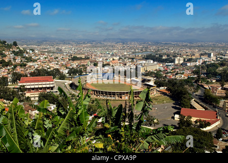 Madagaskar-Analamanga Region Antananarivo Tananarive oder Tana Blick über Stadion der Stadt vom historischen Viertel von Andahalo auf Stockfoto