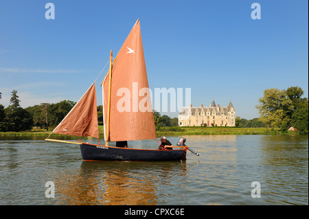 Frankreich, Loire-Atlantique, La Chapelle Sur Erdre, in der Nähe von Nantes, Chateau De La Gascherie am Ufer der Erdre Stockfoto