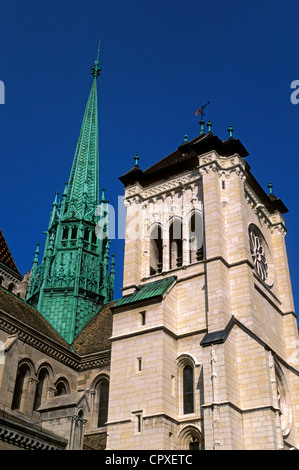 12. und 13. Jahrhundert, im 15. Jahrhundert umgebaut, Cathedrale Saint-Pierre (Cathedrale St. Peter), Genf, Schweiz Stockfoto