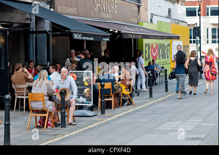 Bars und Restaurants in Exmouth Market, London, Vereinigtes Königreich Stockfoto