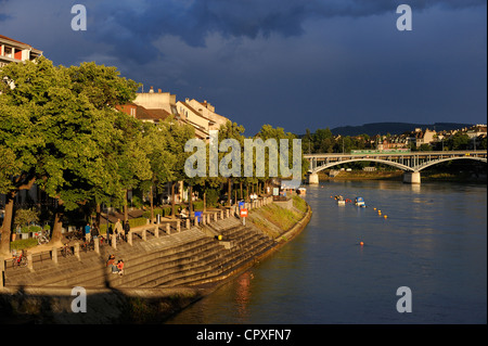 Schweiz, Kanton Basel-Stadt, Basel, Kleinbasel Stadtteil am rechten Ufer des Rheins Stockfoto