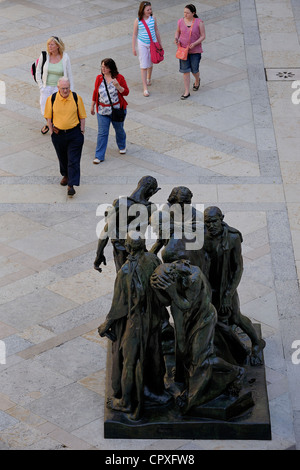 Schweiz, Basel, Museum der bildenden Künste Kunstmuseum, die Bürger von Calais des Bildhauers Auguste Rodin Stockfoto