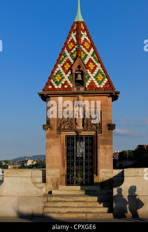 Schweiz Kanton Basel-Stadt Basel Mittlere Brücke Brücke Kreuzung Fluß Rhein Käppelijoch wo Todesurteile nahmen Stockfoto