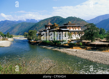 Bhutan Punakha Dzong buddhistischen Kloster Festung Datierung von 1637 Sitz der Hauptstadt in drei Jahrhunderten gebaut Zusammenfluss von Stockfoto