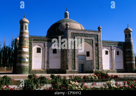 Chine, Xinjiang Ouïgour, Kashgar (Kashi), Abakh Hodja Mausoleum, religiöse Führer, der einen theokratischen Staat am 17. Jahrhundert gegründet Stockfoto