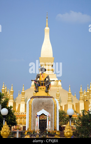 Laos Vientiane Pha, die Luang dieses große Stupa ist Symbol der Souveränität von Laos buddhistische Religion und stellt auch die Stadt Stockfoto