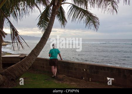 Surfer am Hookipa Beach auf Maui, Hawaii Stockfoto