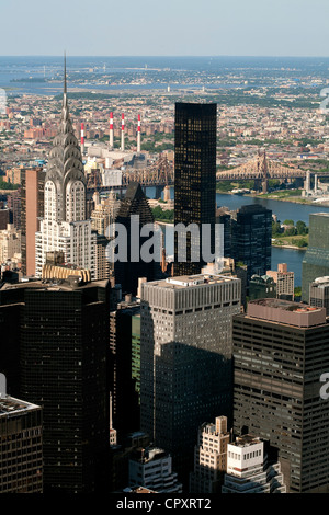 USA, New York, Midtown, Chrysler building und East River gesehen vom Empire State Building Stockfoto