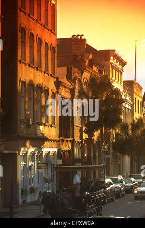 BREITE STRAßE INNENSTADT VON CHARLESTON SOUTH CAROLINA USA Stockfoto