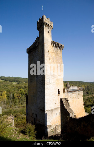 Frankreich, Dordogne, Perigord Noir, beun Tal, Les Eyzies de Tayac-Sireuil, Chateau de Commarque Stockfoto