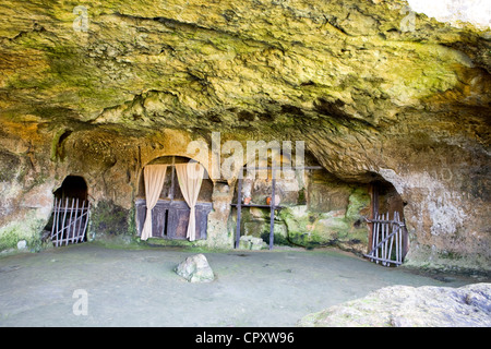 Frankreich, Dordogne, Perigord Noir, beun Tal, Les Eyzies de Tayac-Sireuil, Chateau de Commarque Stockfoto