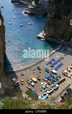 Italien, Kampanien, Amalfiküste, Weltkulturerbe von UNESCO, Praiano, Marina di Praia Stockfoto