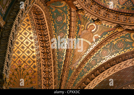 Frankreich, Rhone, Lyon, historische Stätte UNESCO-Welterbe, Basilika Notre-Dame de Fourvière Stockfoto