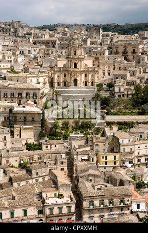 Italien, Sizilien, Modica, barocke Stadt Weltkulturerbe der UNESCO, Modica Alta (Oberstadt), Kathedrale von San Giorgio Stockfoto