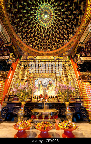 Taiwan, Nantou Bezirk, Sun Moon Lake Region, Konfuzius-Tempel (北方文物-Tempel), altar Stockfoto