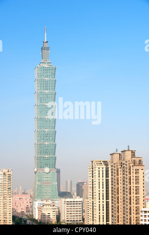 Taiwan, Taipei, Taipei 101 Tower, eines der höchsten Türme der Welt vom Architekten Firma CY Lee et Partnerarchitekten Stockfoto