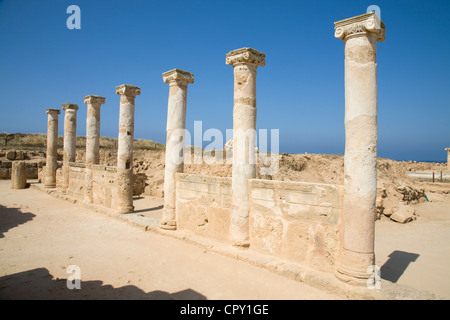 Teil des Landhauses von Theseus, archäologischer Park, Paphos, Zypern. Stockfoto