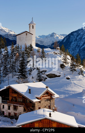 Frankreich, Savoyen, Parc National De La Vanoise, Montvalezan, Chatelard Hamlet, St Michel Chapel Stockfoto