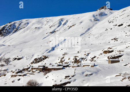 Frankreich Savoie Parc National De La Vanoise Bonneval Sur Arc 6069 55 ft höchsten Dorf der Haute Maurienne gekennzeichnet Tal Les Stockfoto