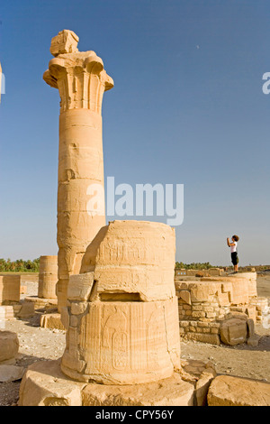 Sudan, Nubische Wüste, hohe Nubia, Ash-Shamaliya Provinz, Soleib, präsentiert es Flachreliefs aus dem Kurs der Sed Stockfoto