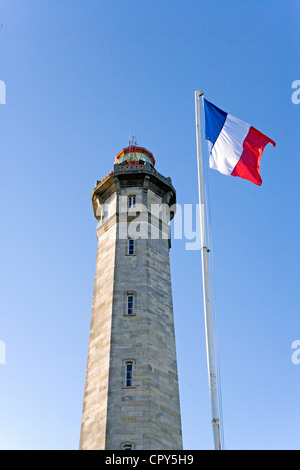 Frankreich, Charente Maritime, Ile de Ré, Phare des Baleines (Wale Leuchtturm) Buit in 1854 und alten Turm, erbaut im Jahre 1662 Stockfoto