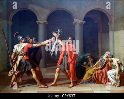 Schwur der Horatier, Le Serment des Horaces, von Jacques-Louis David, 1784, Musee du Louvre-Museum, Paris, Frankreich, Europa, Stockfoto