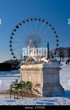 Frankreich, Paris, Jardin des Tuileries unter dem Schnee Stockfoto