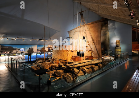 Norwegen Oslo Bygdoy Halbinsel Kon-Tiki Museum Thor Heyerdahl Kon-Tiki-Floß der Pazifik von Peru nach Polynesien 1948 überquert Stockfoto