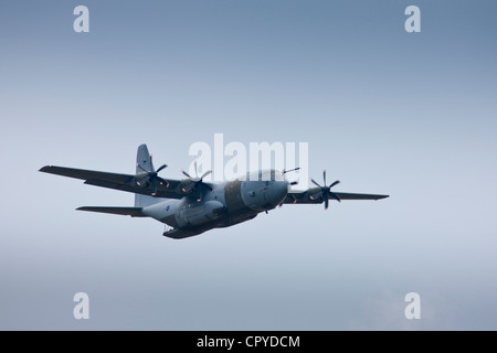 RAF Hercules, Lockheed Martin C-130 Hercules C4/C5, 4-motorige Turboprop militärische Transportflugzeuge am Luftwaffenstützpunkt RAF Brize Norton Stockfoto