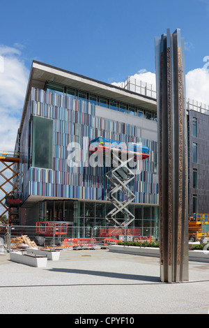 Skulptur-Funktion neu an der neuen Sir Nigel Gresley Civic Square noch im Bau in Doncaster Stockfoto