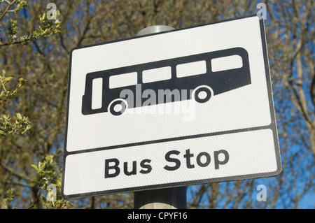 Bus Stop-Schild. Stockfoto