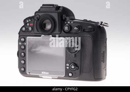 Nikon D800 professionelle DSLR - Rückseite mit Clip auf LCD-Display-Schutz Stockfoto