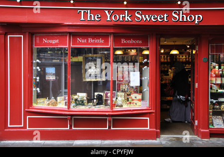 Die York Süßwarenladen, niedrige Petergate, York, North Yorkshire, England, UK Stockfoto