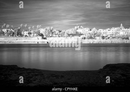 Infrarot-Bild des Flusses Guadalquivir, Sevilla, Spanien Stockfoto