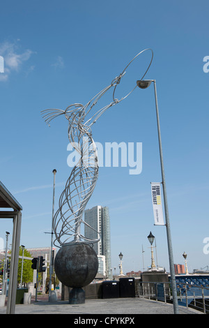 Leuchtfeuer der Hoffnung Skulptur Belfast, Nordirland Stockfoto