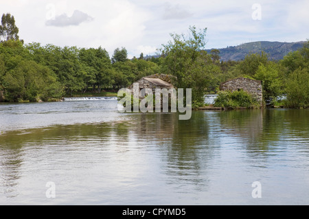 Azenhas de Adaufe, alten Mühlen am Fluss nördlich von portugal Stockfoto