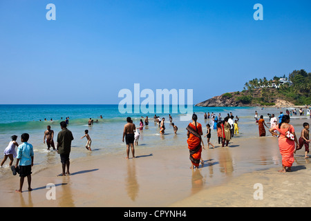 Indien, Bundesstaat Kerala, Kovalam, Strand Stockfoto