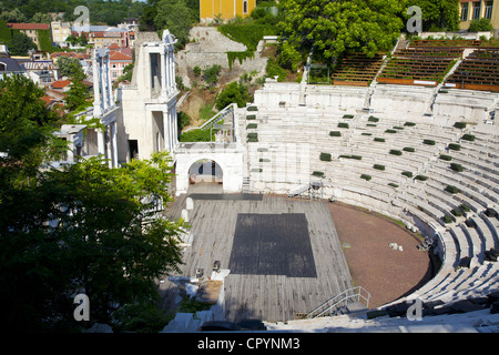 Römische Marmor Amphitheater erbaut im 2. Jahrhundert, Plovdiv, Bulgarien, Europa Stockfoto