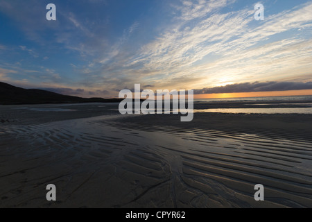 Sonnenuntergang am Tangasdale - äußeren Hebriden (Schottland) Stockfoto