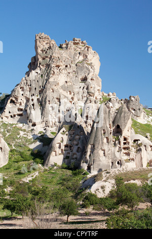 Tuffstein Formationen, uchisar, Kappadokien, Türkei Stockfoto