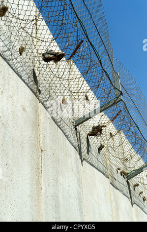 Grenzbefestigung zwischen Israel und den palästinensischen Gebieten im Westjordanland nahe Ramallah, Naher Osten Stockfoto