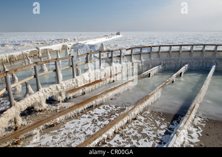 Schwarzen Meer gefroren, ereignete ein seltenes Phänomen sich in 1977 für die letzte Zeit, Odessa, Ukraine, Osteuropa Stockfoto