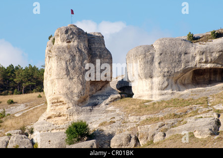 Çufut Qale, Tschufut-Kale, historische Festung, Krimberge in Krim, Ukraine, Osteuropa Stockfoto