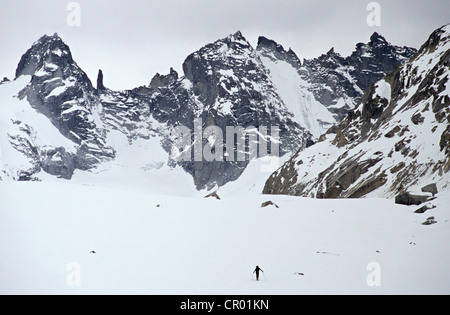 Schweiz, Graubünden, Bregaglia Palette, Skitouren gehen bis Cima di Castello (3300m) Stockfoto