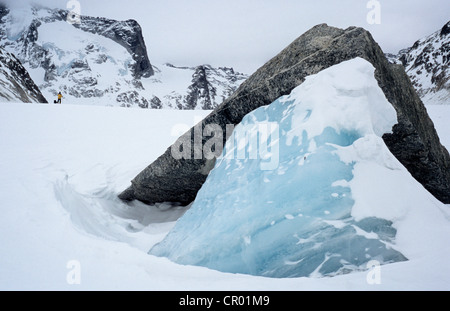 Schweiz, Graubünden, Bregaglia Palette, Skitouren am Gletscher Forno Stockfoto