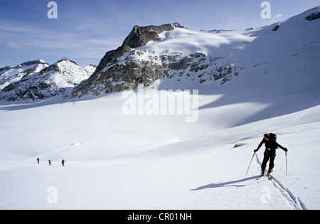 Schweiz, Graubünden, Bregaglia Palette, Skitouren gehen bis Cima di Castello (3300m) Stockfoto