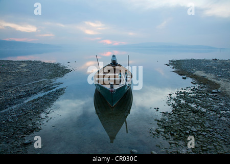 Angelboot/Fischerboot auf Reichenau Insel, Bodensee, Baden-Württemberg, Deutschland, Europa Stockfoto