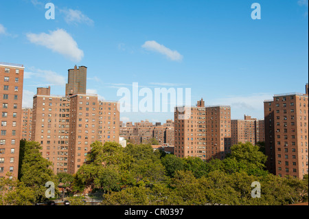 Sozialer Wohnungsbau, Gouverneur Alfred E. Smith Häuser, zwei Brücken Nachbarschaft, Stadtteil Lower East Side, Manhattan, New York City Stockfoto